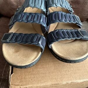 Clarks Dark Blue Strappy Sandals